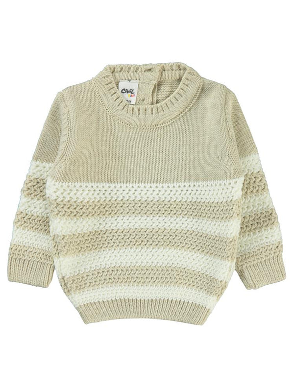 Civil Baby Erkek Bebek Triko Kazak 6-18 Ay - Bej