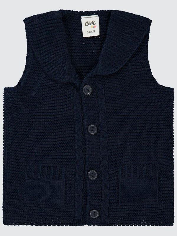 Civil Baby Yakalı Cepli 3-18 Ay Yelek - Lacivert