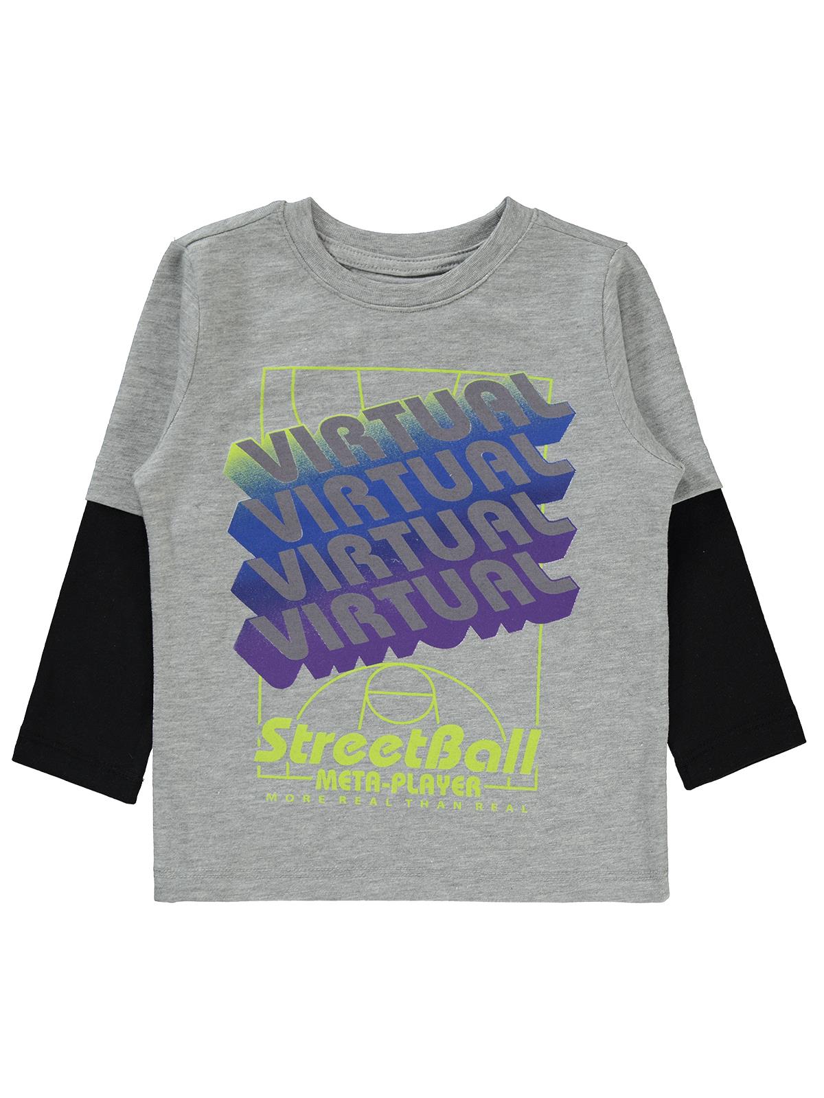 Civil Erkek Çocuk Streetball Baskılı Sweatshirt | Süprem Uzun Kol | Okul Kreş ve Günlük Kullanım - Gri