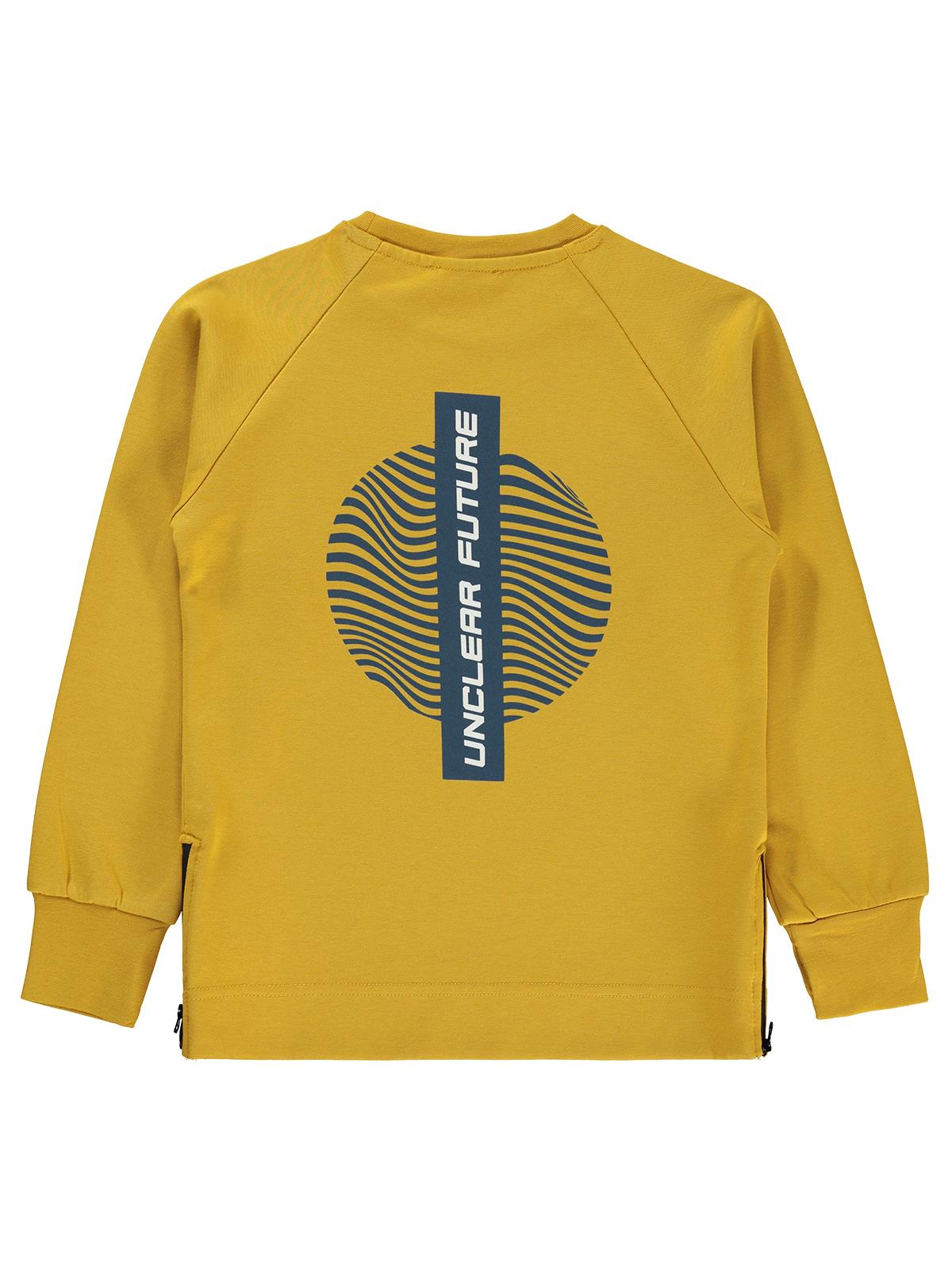 Civil Boys Never Stay Baskılı 10-13 Yaş Sweatshirt - Hardal