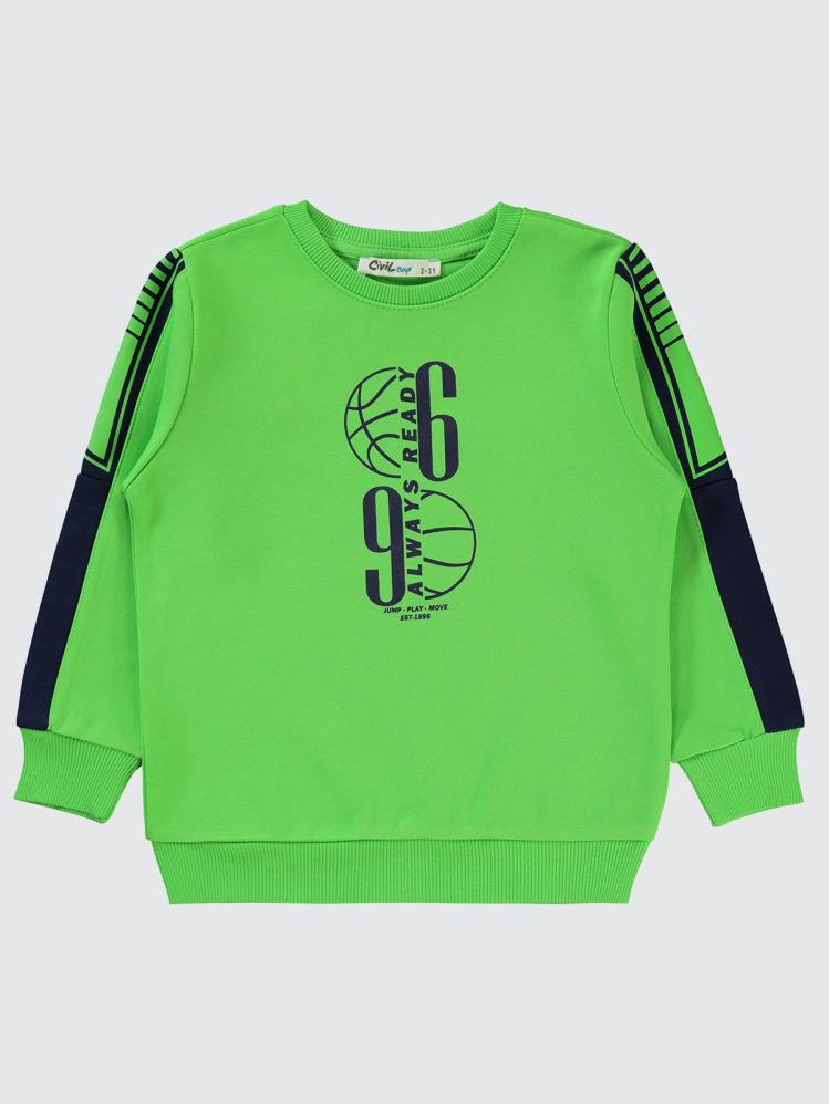 Civil Boys Always Ready Baskılı 2-5 Yaş Sweatshirt - Yeşil