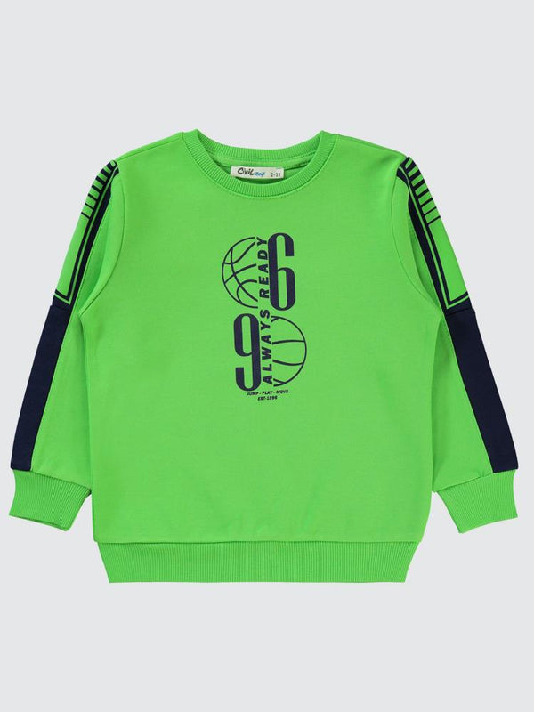 Civil Boys Always Ready Baskılı 2-5 Yaş Sweatshirt - Yeşil