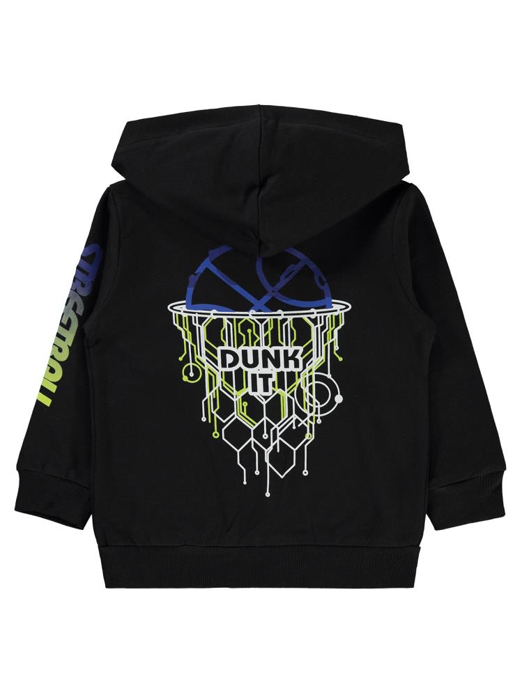 Civil Boys Streetball Baskılı 2-5 Yaş Hırka - Siyah