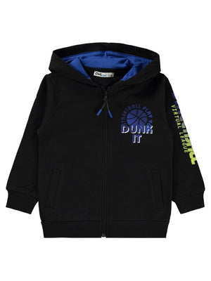 Civil Boys Streetball Baskılı 2-5 Yaş Hırka - Siyah