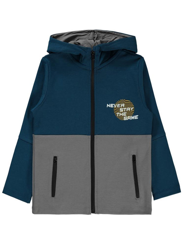 Civil Boys Never Stay Baskılı 10-13 Yaş Hırka - Yeşil