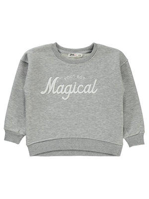 Civil Girls Magical Nakışlı 2-5 Yaş Sweatshirt - Gri