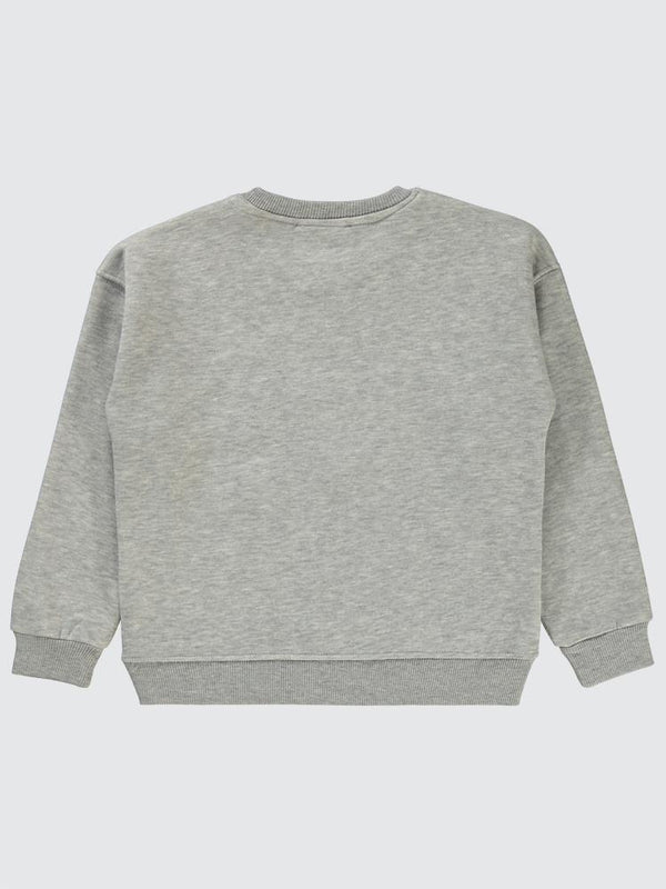 Civil Girls Original Nakışlı 6-9 Yaş Sweatshirt - Gri
