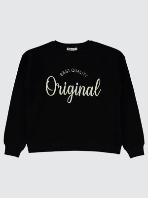 Civil Girls Original Nakışlı 10-13 Yaş Sweatshirt - Siyah
