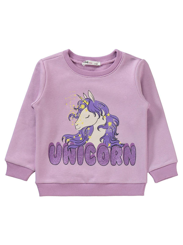 Civil Girls Unicorn Baksılı 2-5 Yaş Eşofman Takımı - Lila