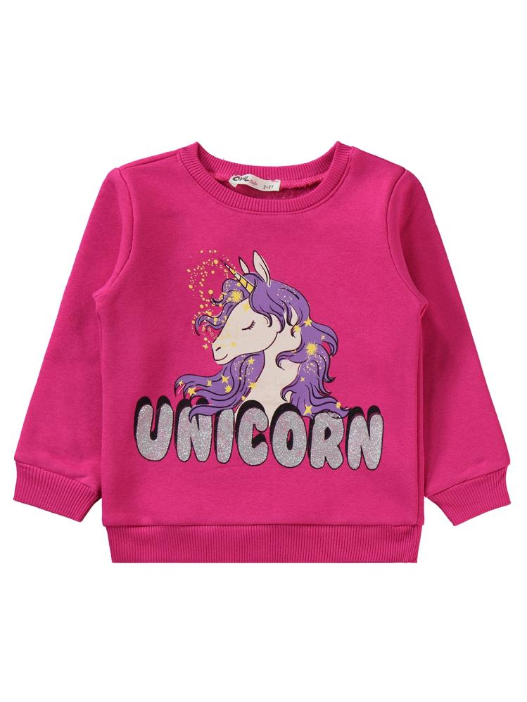 Civil Girls Unicorn Baksılı 2-5 Yaş Eşofman Takımı - Fusya