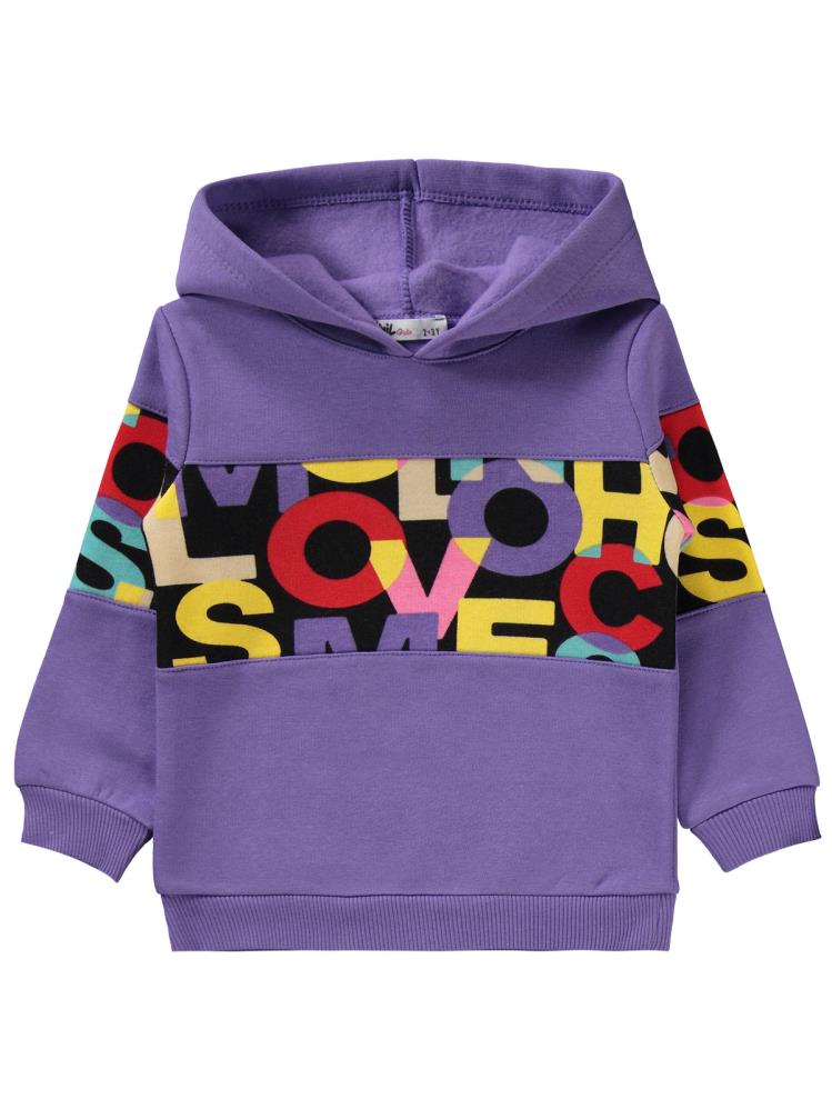 Civil Girls Harfler Empirme Garnili 2-5 Yaş Eşofman Takımı - Lila