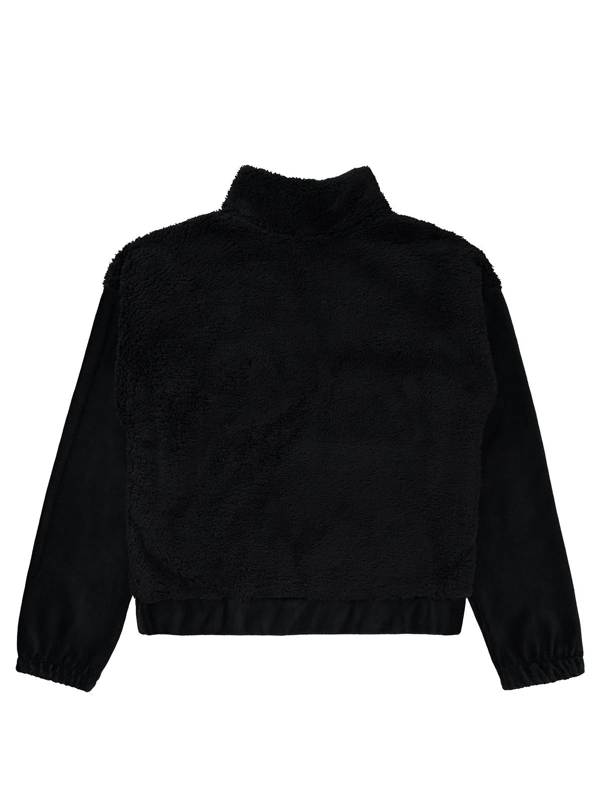 Civil Girls Velsoft Kadife Garnili 10-13 Yaş Hırka - Siyah