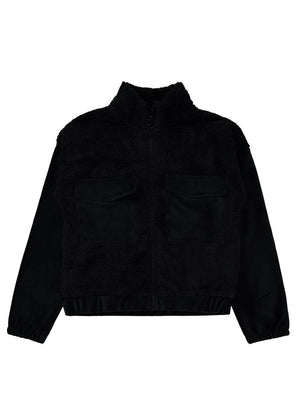 Civil Girls Velsoft Kadife Garnili 10-13 Yaş Hırka - Siyah