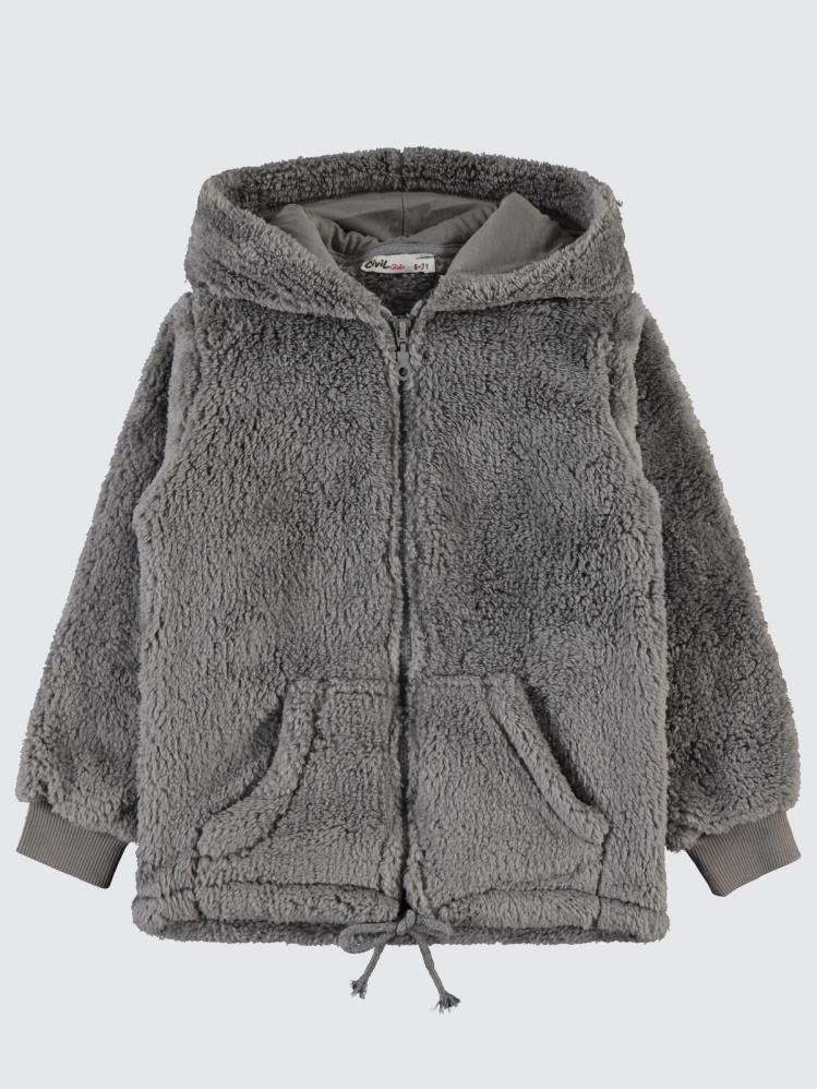 Civil Girls Kanguru Cepli 10-13 Yaş Hırka - Gri