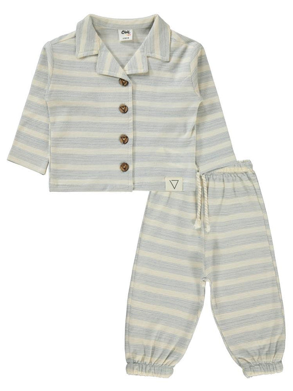 Civil Baby Çizgili Desenli 6-18 Ay Takım - Mavi