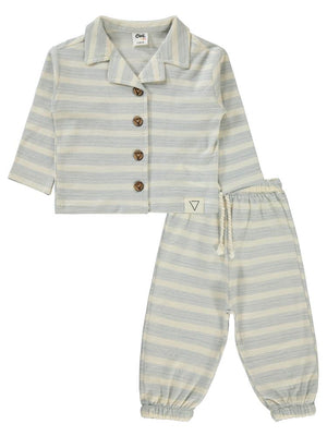 Civil Baby Çizgili Desenli 6-18 Ay Takım - Mavi