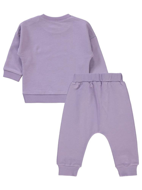 Civil Baby CVL Baskılı 6-18 Ay Takım - Lila