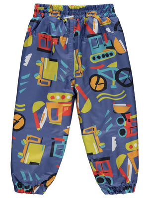 Civil Boys İş Makineleri Empirme Baskılı 2-5 Yaş Pantolon - Mavi