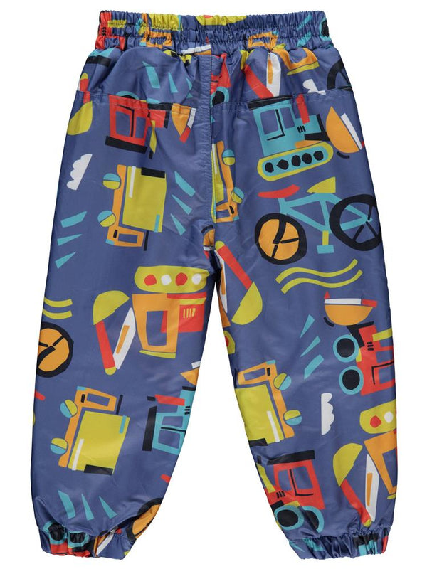 Civil Boys İş Makineleri Empirme Baskılı 2-5 Yaş Pantolon - Mavi