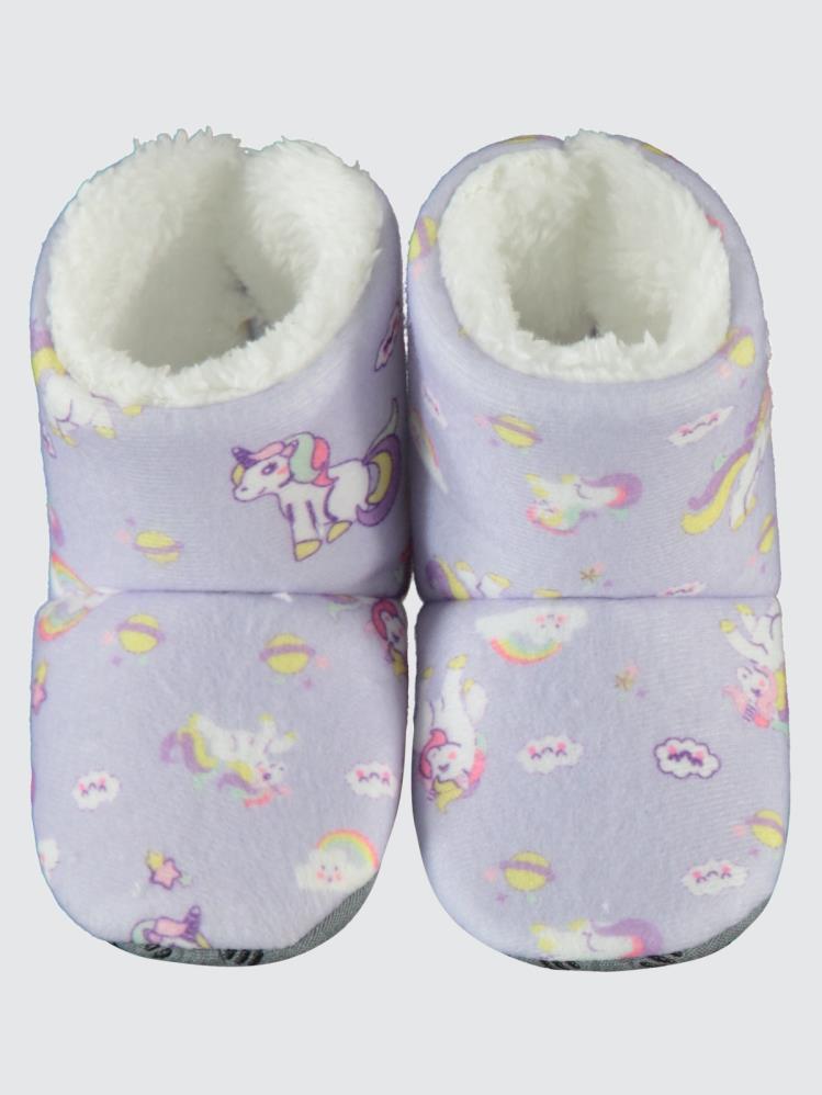 Civil Girls Digital Unicorn Baskılı 18-26 Numara Panduf - Lila