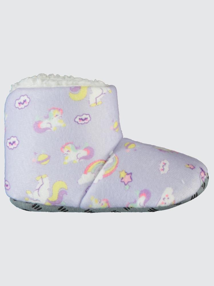 Civil Girls Digital Unicorn Baskılı 18-26 Numara Panduf - Lila