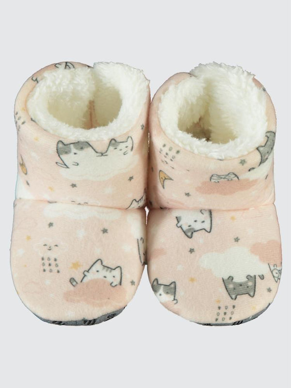 Civil Girls Digital Kedi Baskılı 18-26 Numara Panduf - Pembe