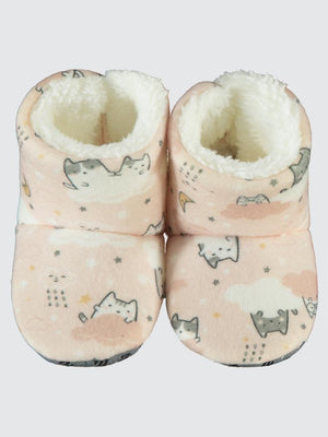 Civil Girls Digital Kedi Baskılı 18-26 Numara Panduf - Pembe