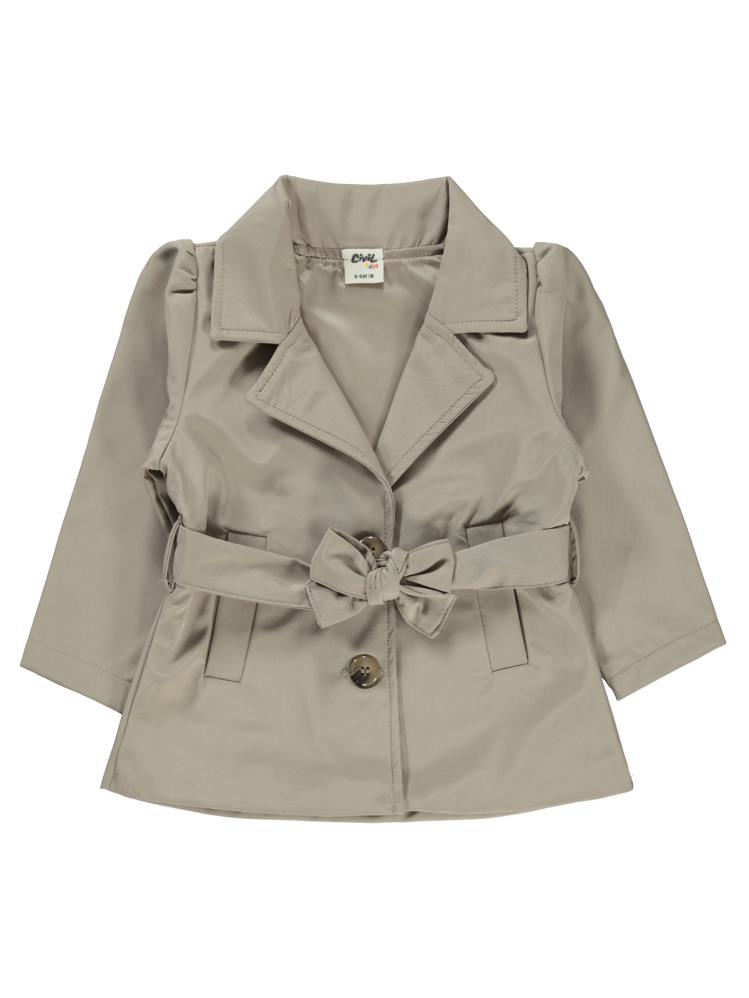 Civil Baby Kız Bebek Trençkot Ceket 6-18 Ay - Bej
