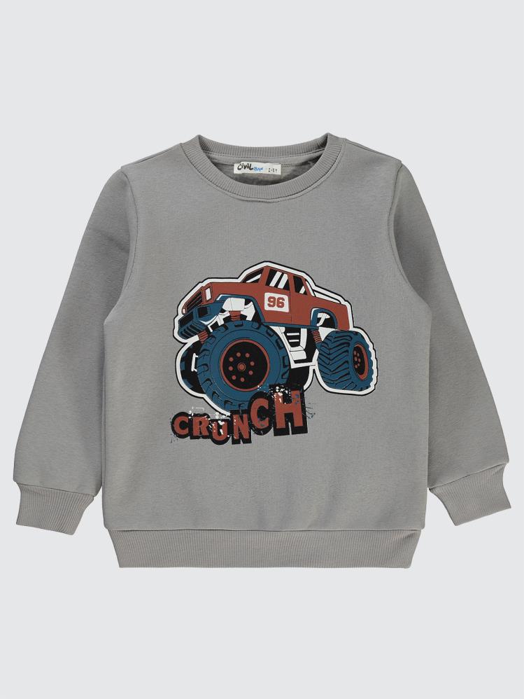 Civil Boys Crunch Baskılı 2-5 Yaş Sweatshirt - Gri