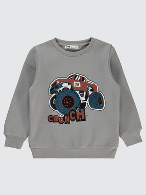 Civil Boys Crunch Baskılı 2-5 Yaş Sweatshirt - Gri