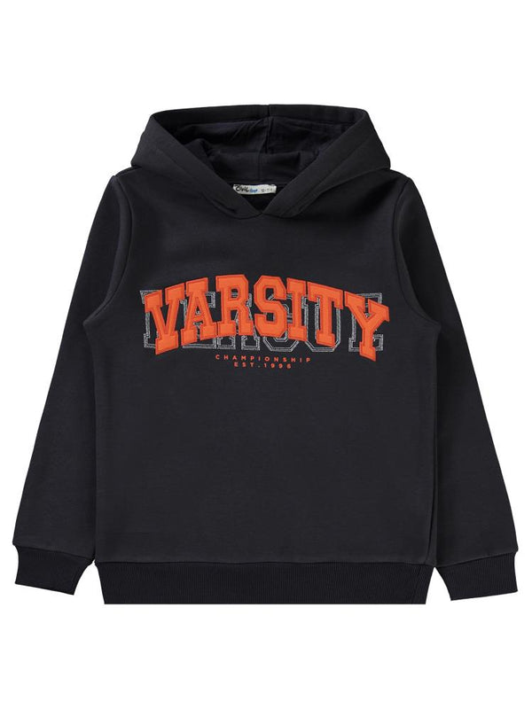 Civil Boys Varcıty Baskılı-Nakışlı Kapşonlu 10-13 Yaş Sweatshirt - Gri