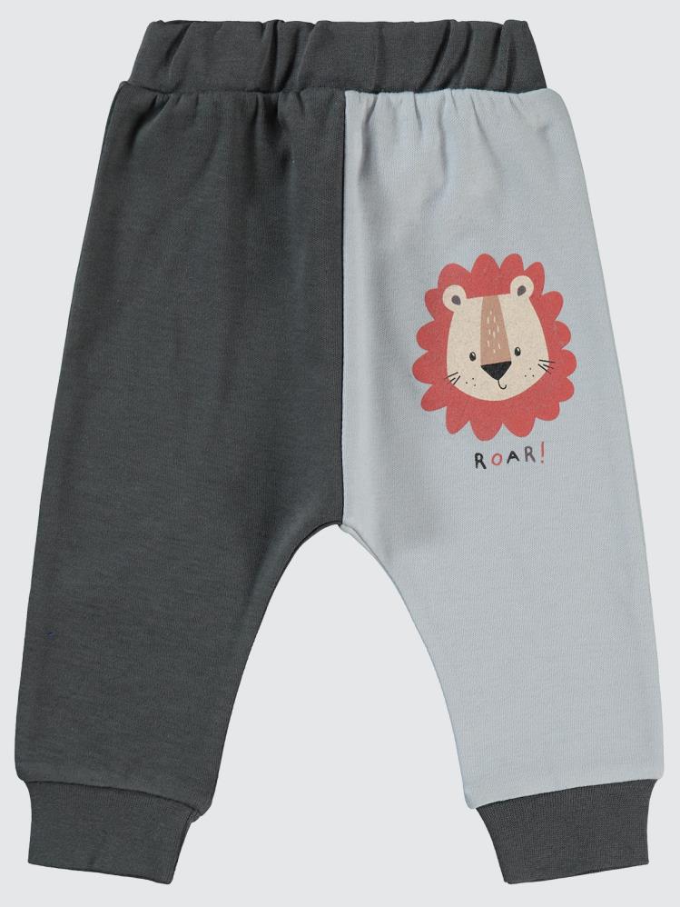 Civil Baby Dalgalı Çizgi Empirmeli 6-18 Ay Tek Alt Bebe - Gri