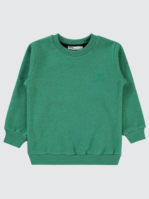 Civil Boys 96 Nakışlı 2-5 Yaş Sweatshirt - Yeşil