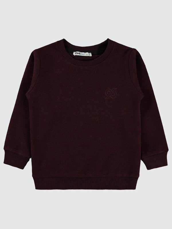 Civil Boys 96 Nakışlı 2-5 Yaş Sweatshirt - Bordo