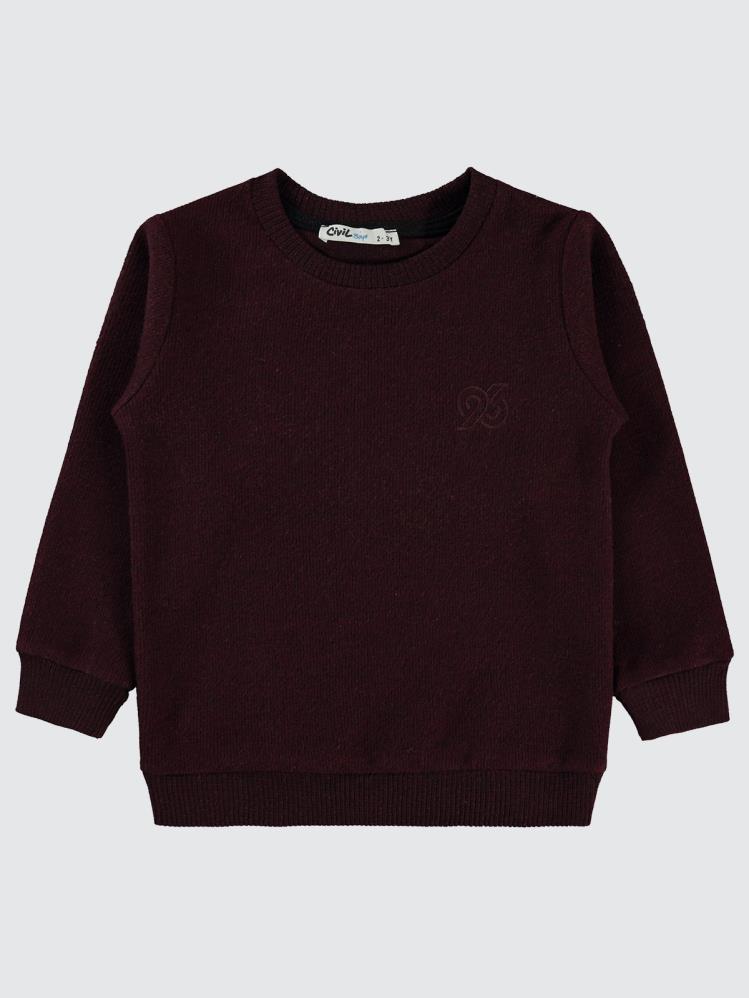 Civil Boys 96 Nakışlı 2-5 Yaş Sweatshirt - Bordo