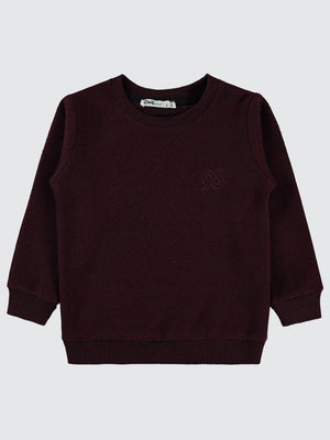Civil Boys 96 Nakışlı 2-5 Yaş Sweatshirt - Bordo