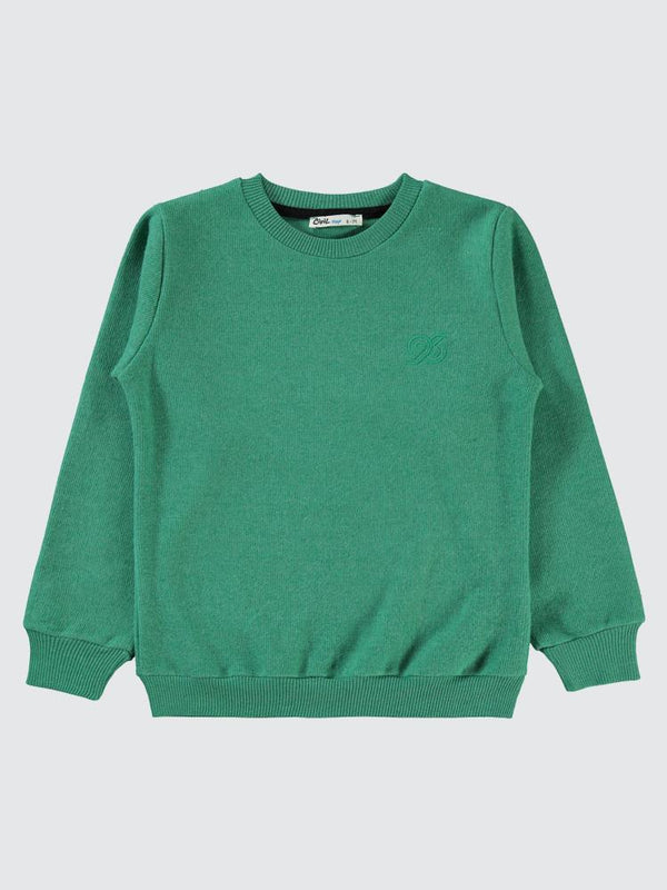 Civil Boys 96 Nakışlı 10-13 Yaş Sweatshirt - Yeşil