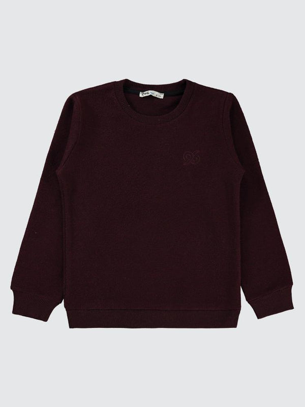 Civil Boys 96 Nakışlı 6-9 Yaş Sweatshirt - Bordo