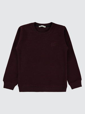 Civil Boys 96 Nakışlı 6-9 Yaş Sweatshirt - Bordo