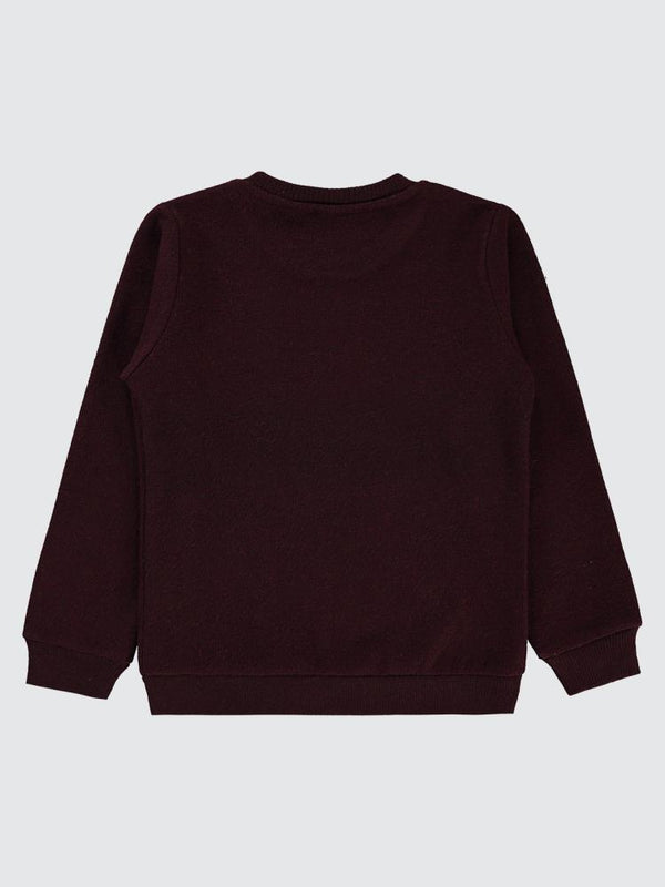Civil Boys 96 Nakışlı 6-9 Yaş Sweatshirt - Bordo