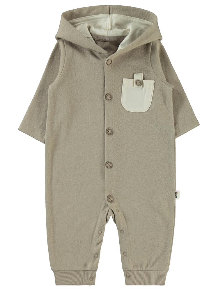 Civil Baby Cepli ve Kapüşonlu 6-18 Ay Tulum - Bej
