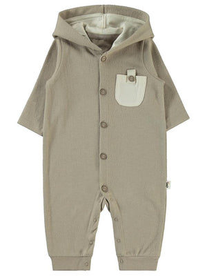 Civil Baby Cepli ve Kapüşonlu 6-18 Ay Tulum - Bej