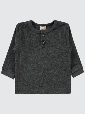Civil Baby Düğmeli 6-18 Ay Sweatshirt - Gri