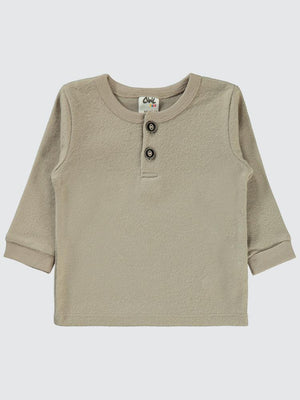 Civil Baby Düğmeli 6-18 Ay Sweatshirt - Bej