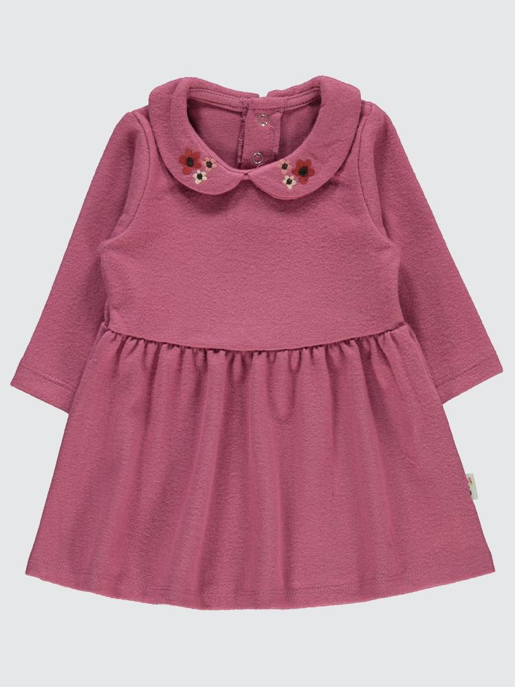 Civil Baby Çiçek Nakışlı 6-18 Ay Jile ve Elbise - Pembe