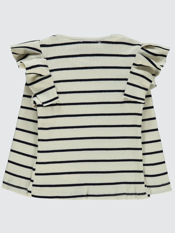 Civil Girls Çizgili Kaşkorse 2-5 Yaş Sweatshirt - Beyaz
