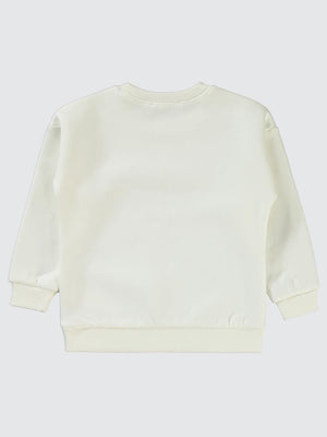 Civil Girls Happıness Baskılı 2-5 Yaş Sweatshirt - Ekru