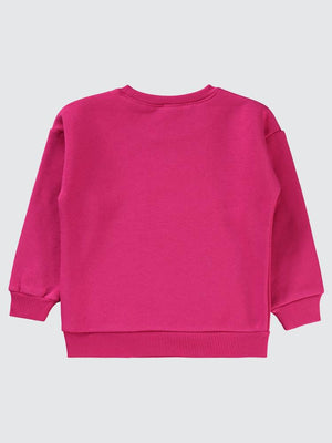 Civil Girls Happıness Baskılı 2-5 Yaş Sweatshirt - Fusya