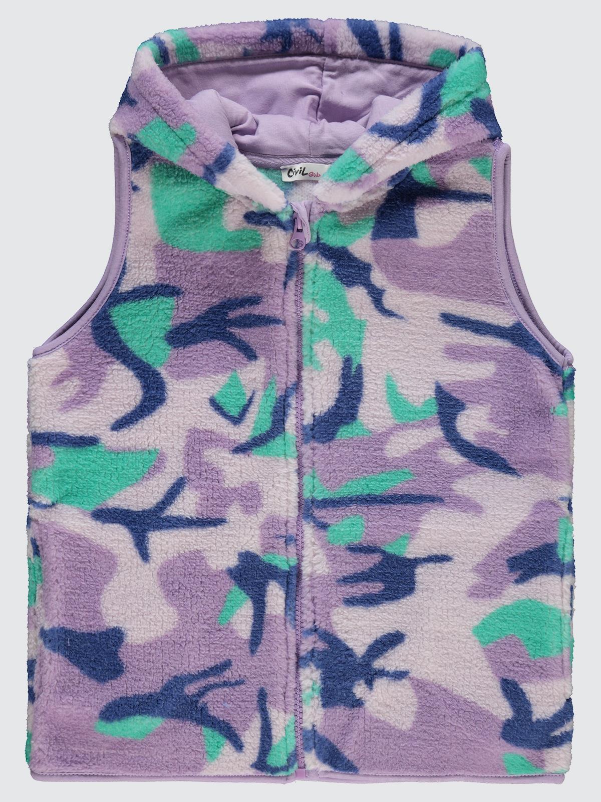 Civil Girls Soyut Empirme 10-13 Yaş Yelek - Lila