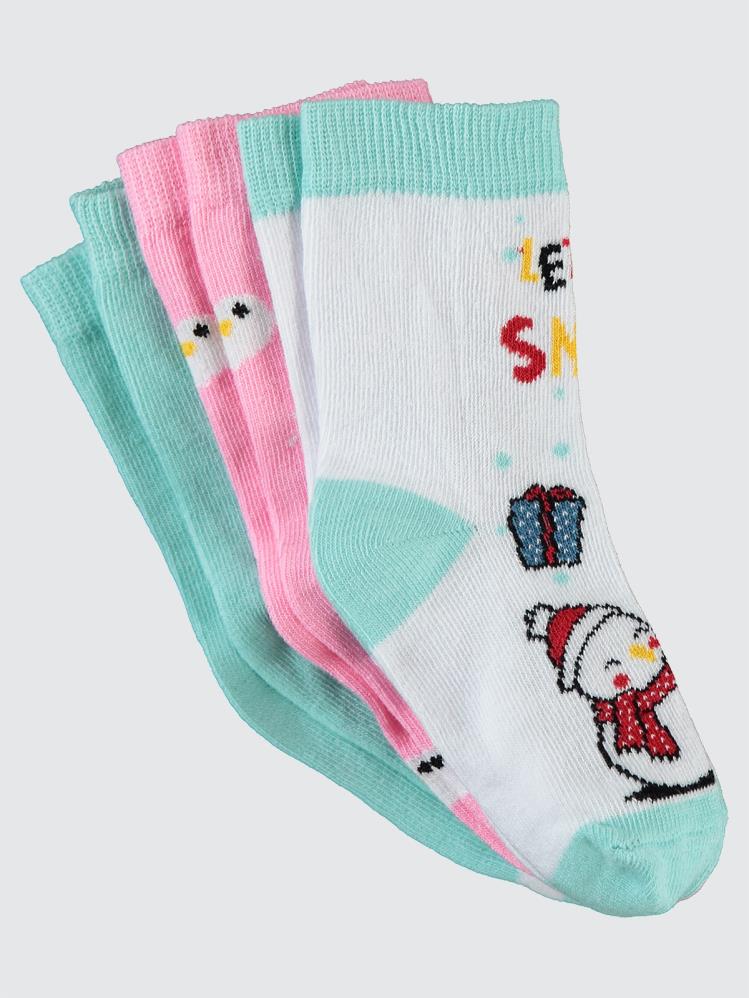 Civil Girls Penguen 3'lü 2-12 Yaş Kız Soket Çorap